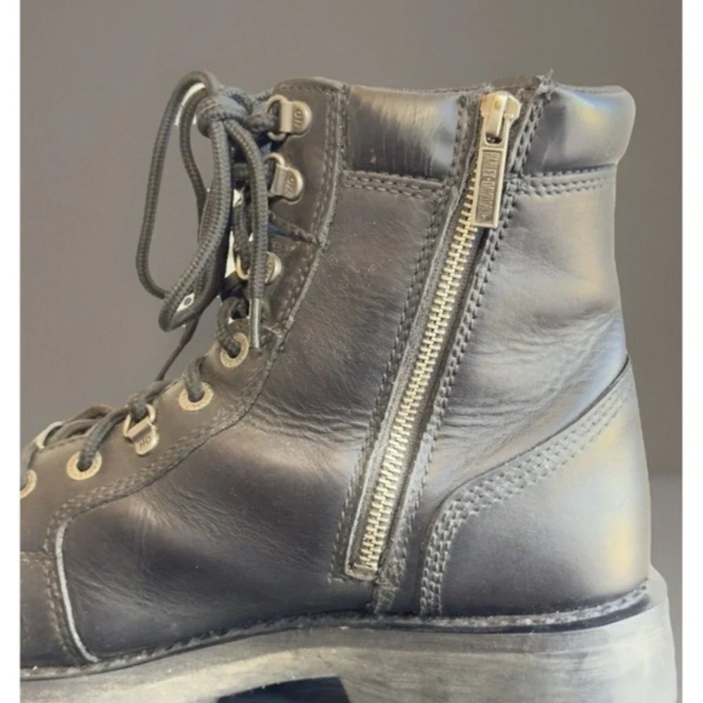 Harley Davidson Men's Diversion Casual Boot Steel Toe Black Leather Boot Size 10